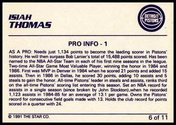 1991 Star Isiah Thomas